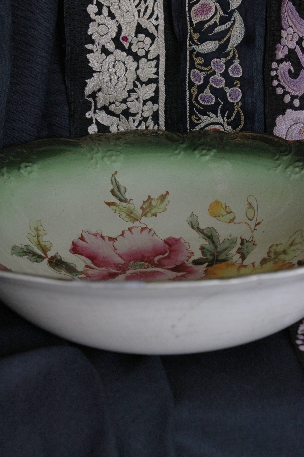 A Beautiful Perfectly Imperfect Floral Semi Porcelain Large Serving Bowl