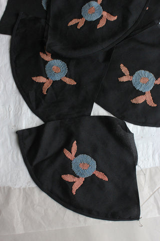 Vintage Embroidered Georgette Sari/Window Drape