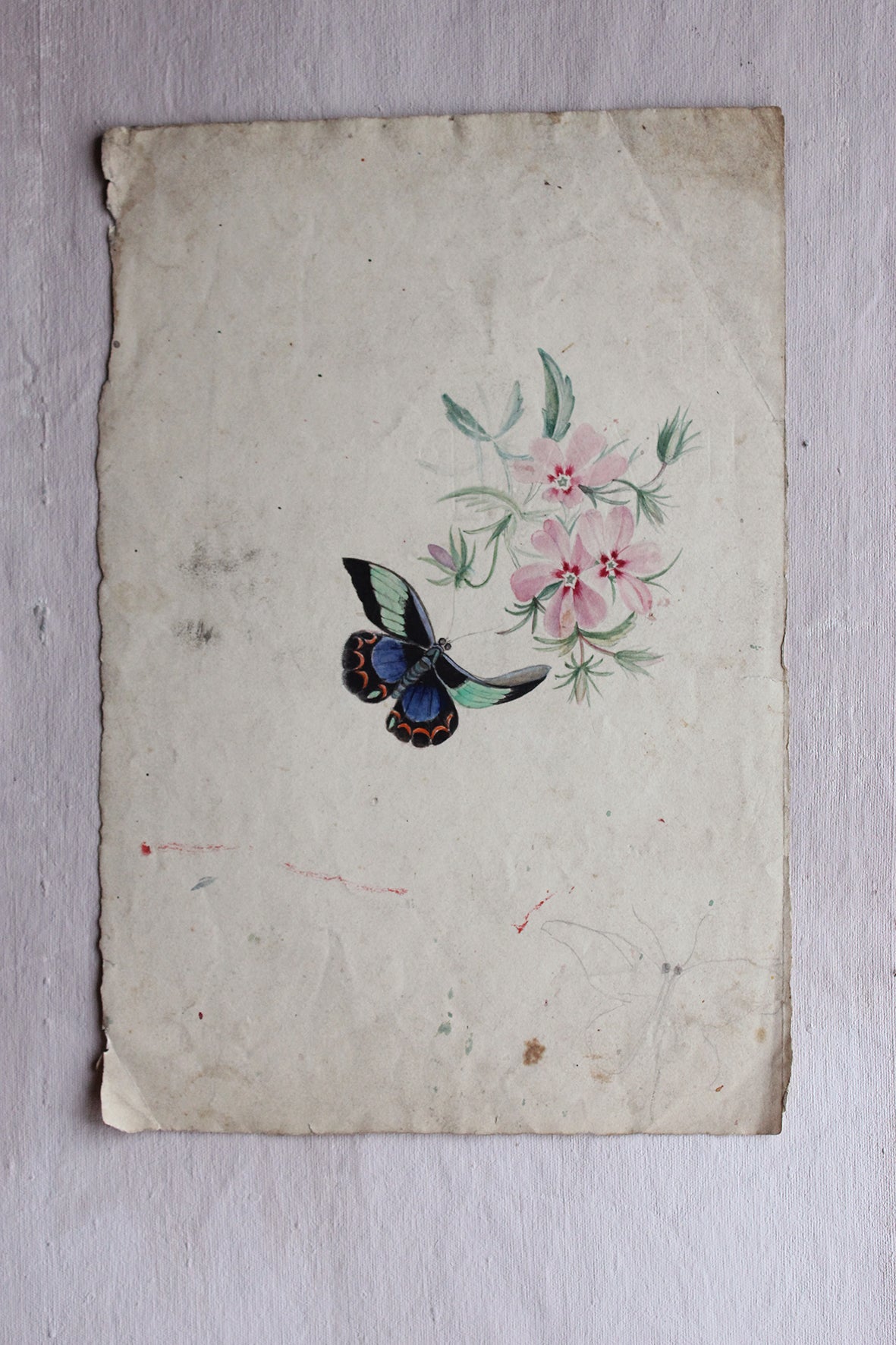 Old Perfectly Imperfect Floral Painted Study - Four