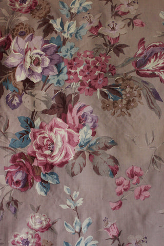 Beautiful Rare Vintage Liberty of London Screen Printed Cotton - Mauve Floral