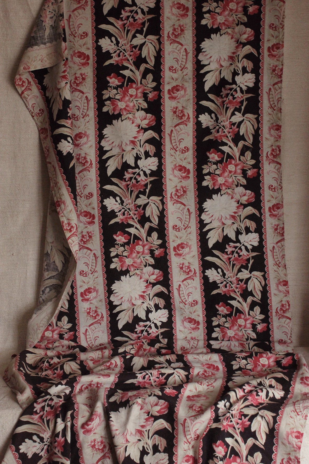 Large Old French Printed Cotton Archive Panel (eight)