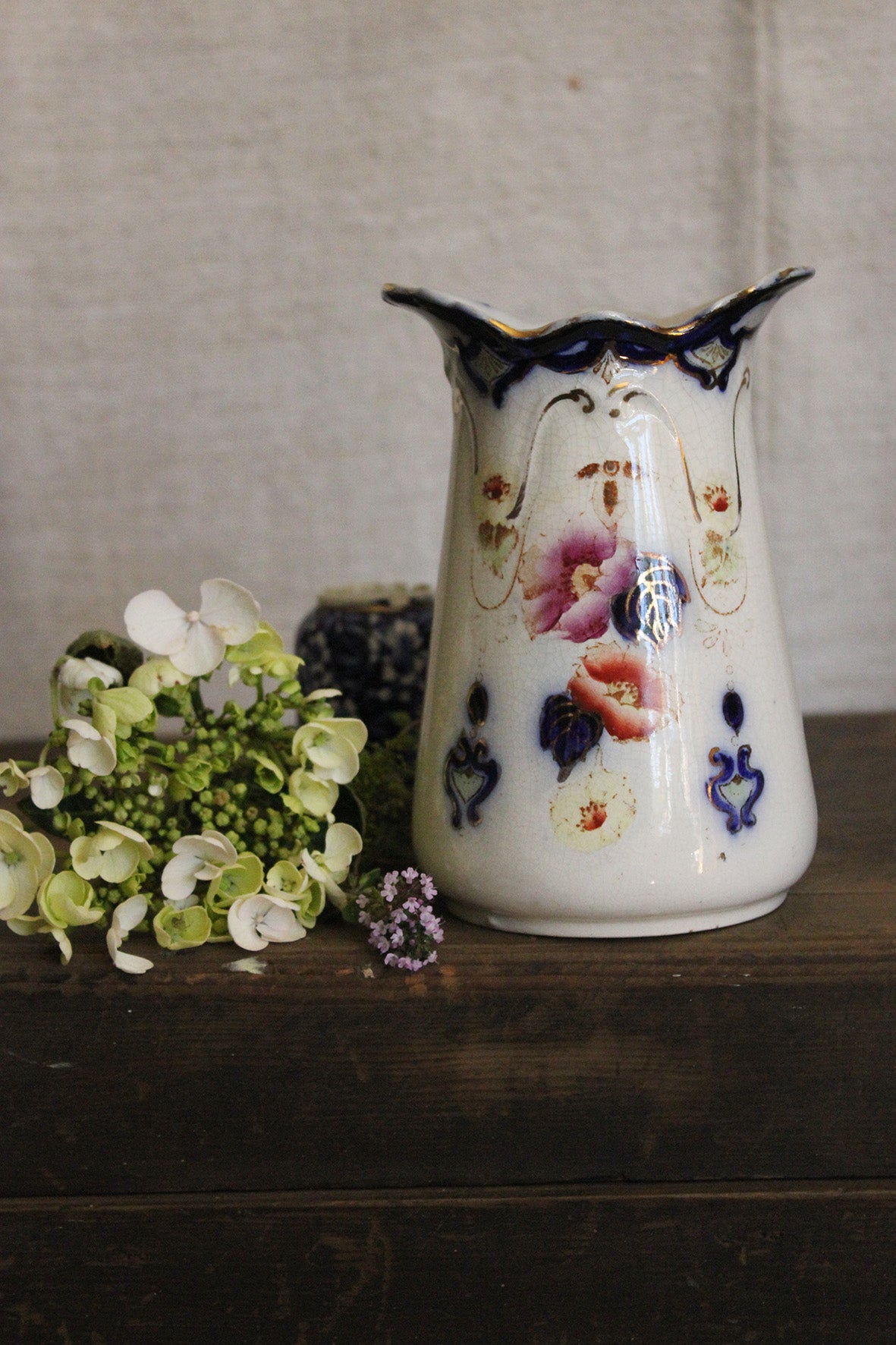 Hand Painted Victorian Floral Vase