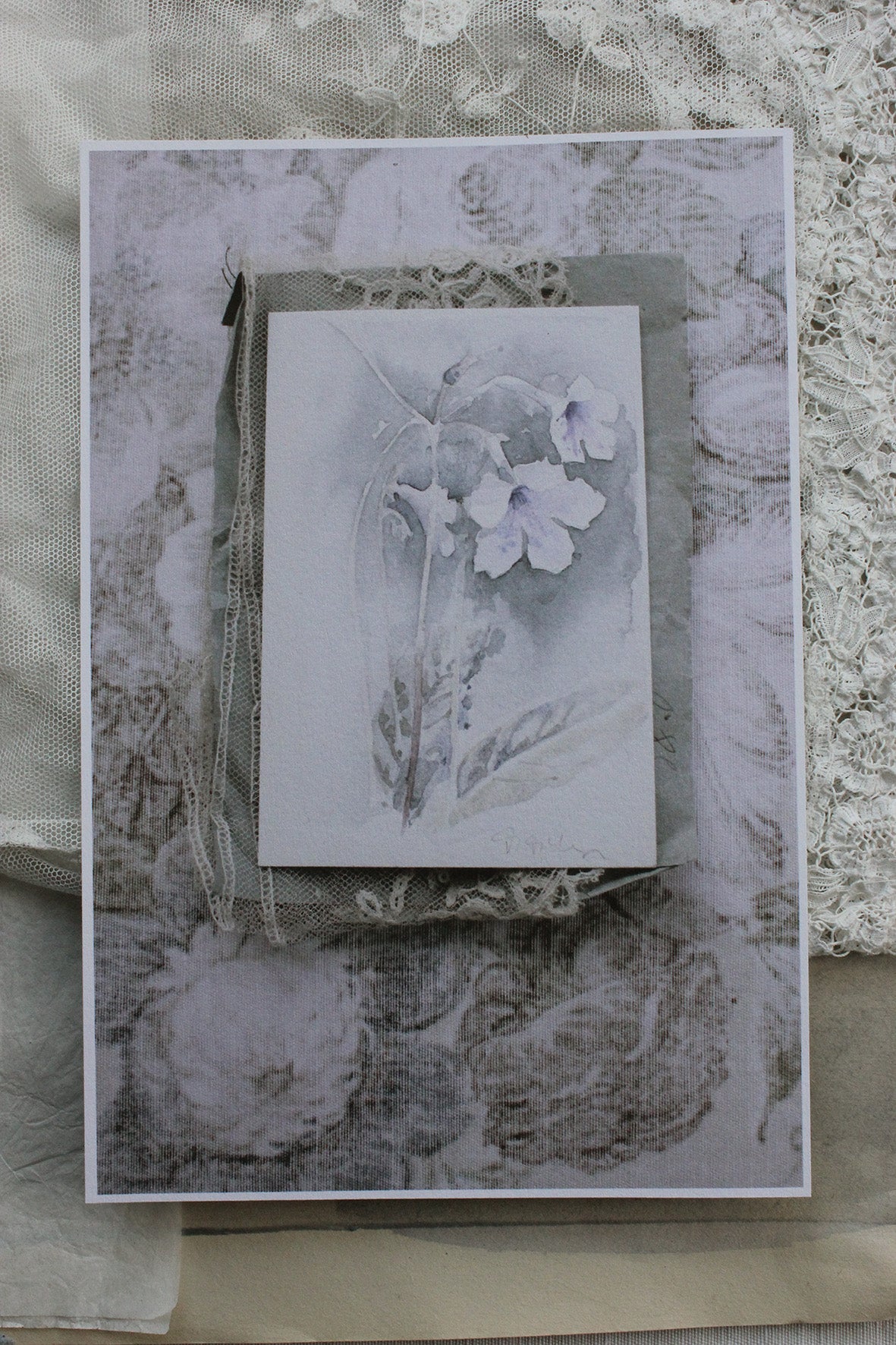 Pin Board Prints from The Linen Garden Studio ~ "Lace & Grey" collection