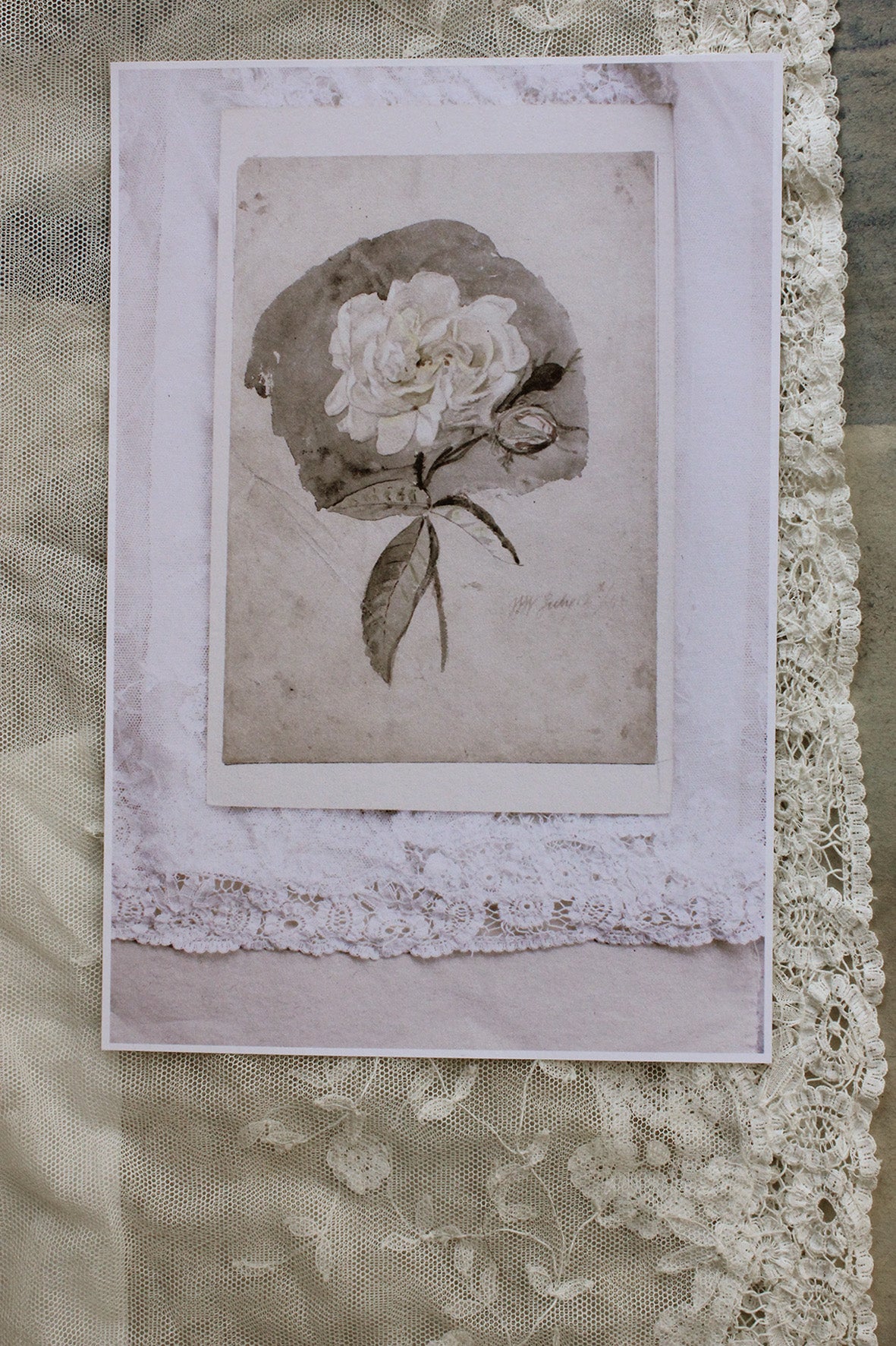 Pin Board Prints from The Linen Garden Studio ~ "Lace & Grey" collection