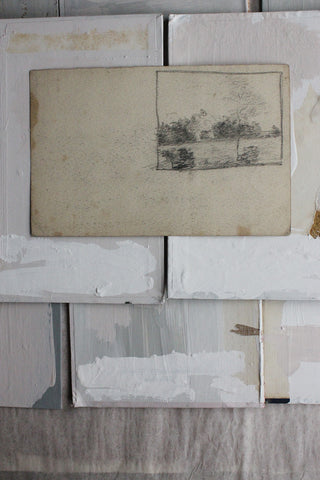 Old Reclaimed Sketchbook Page - Landscape Study