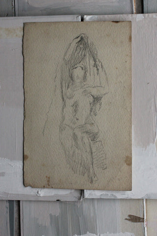 Old Reclaimed Sketchbook Page - Life Drawing