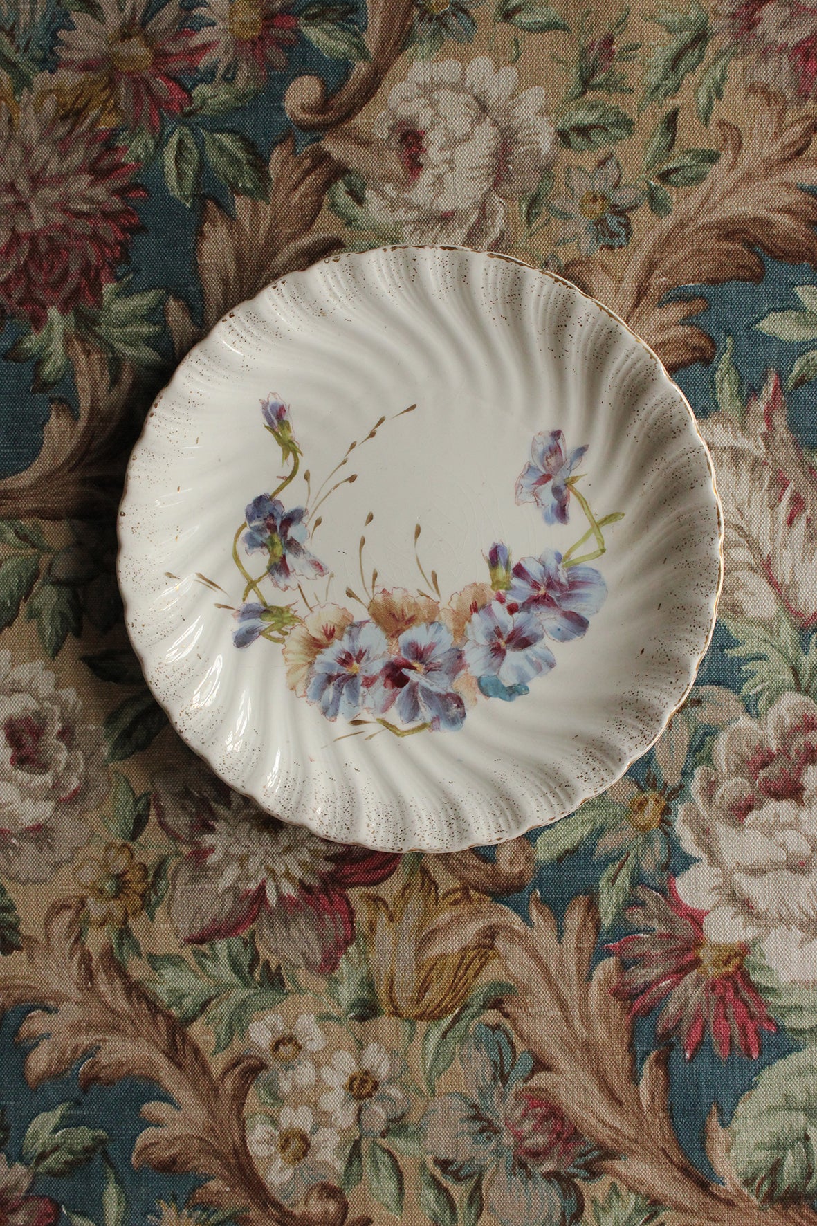 Pretty Hand Painted Plate - Violas