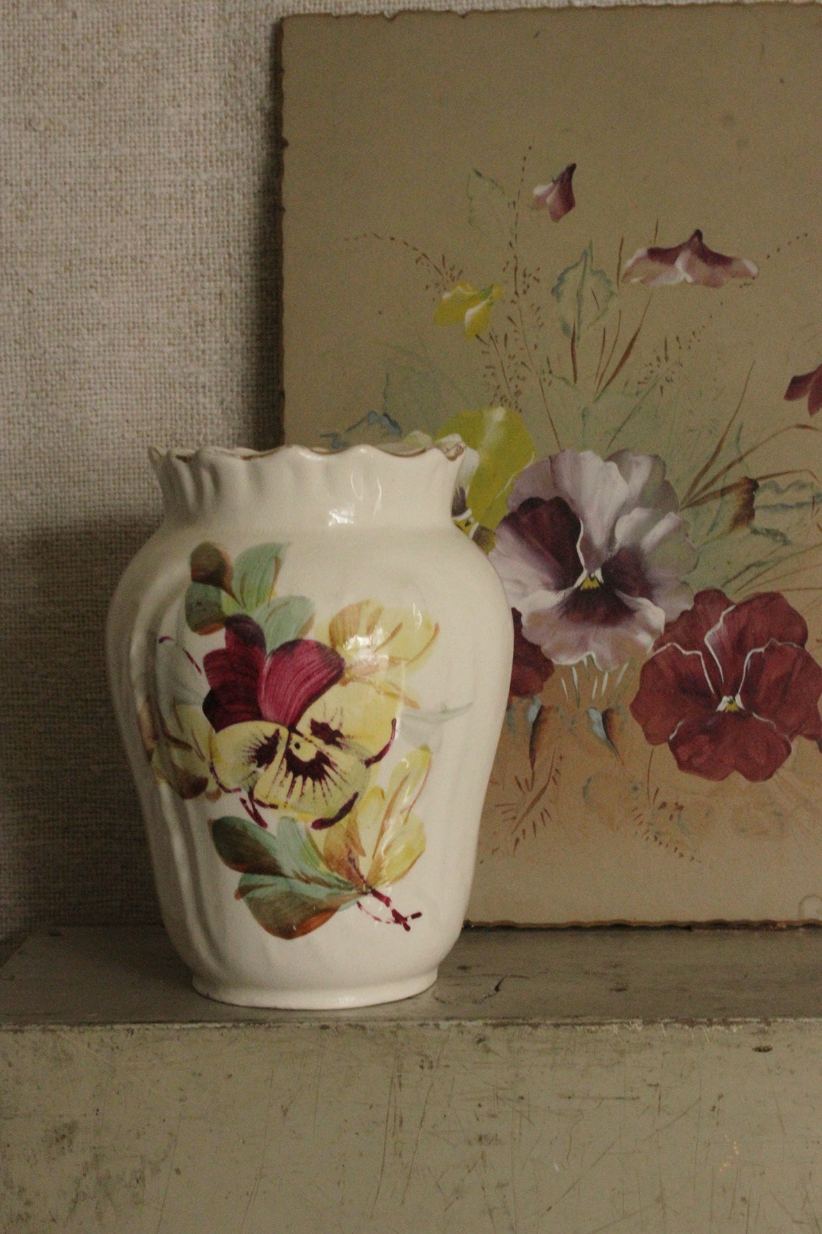 Pretty Victorian Posy Vase - Pansies