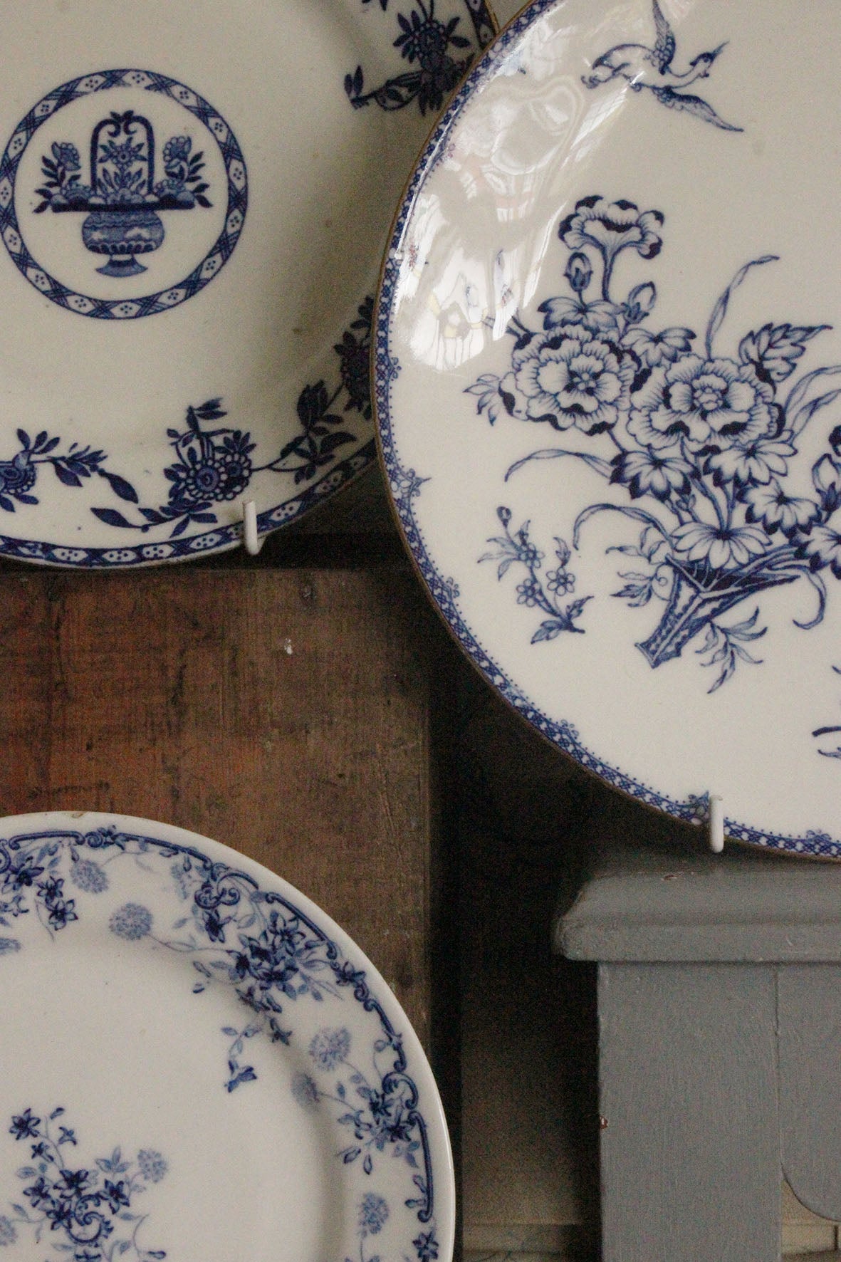 Collection of Antique Blues & Whites - two