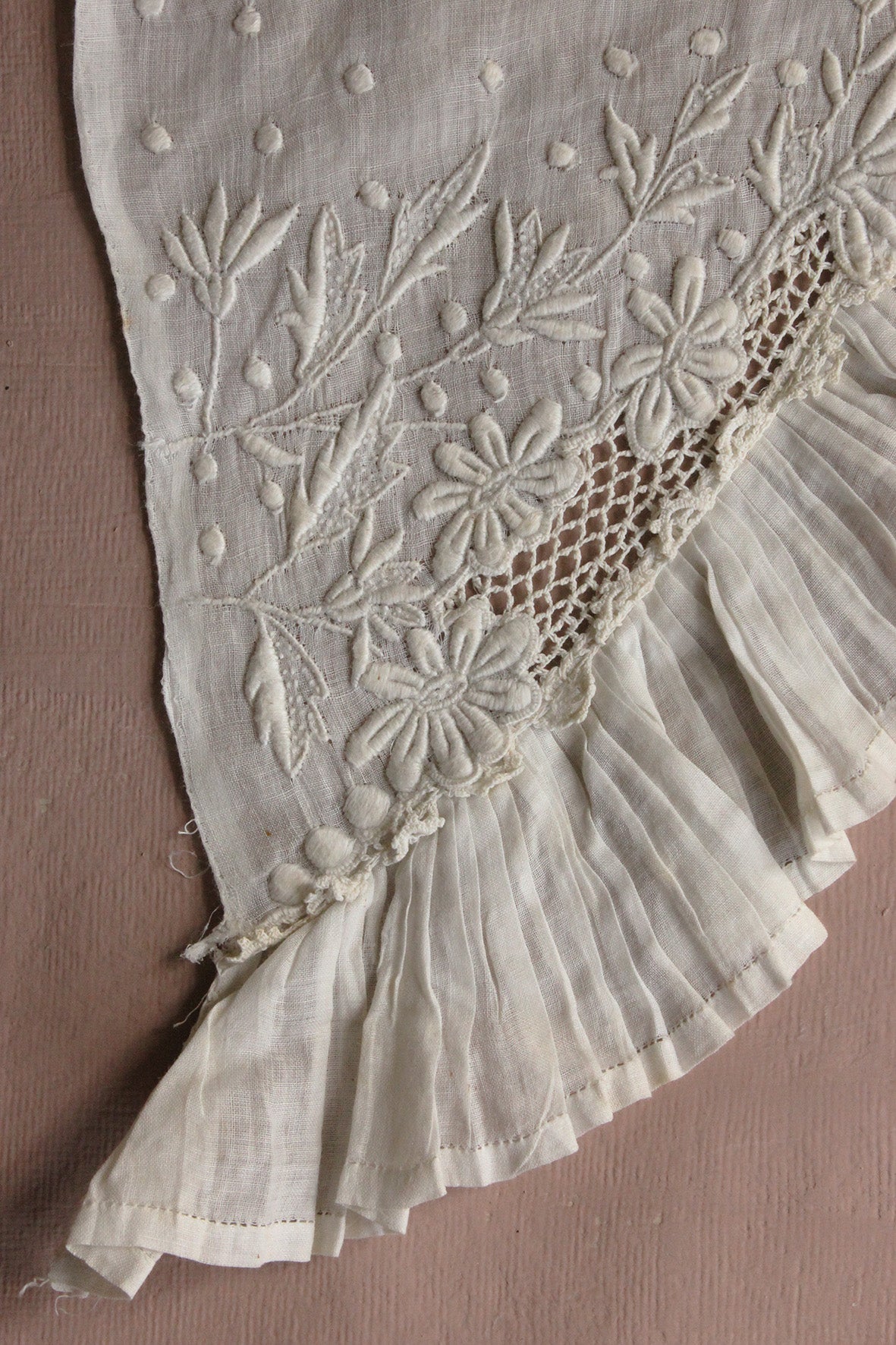Beautiful Reclaimed Embroidered Dress Panel With Frill