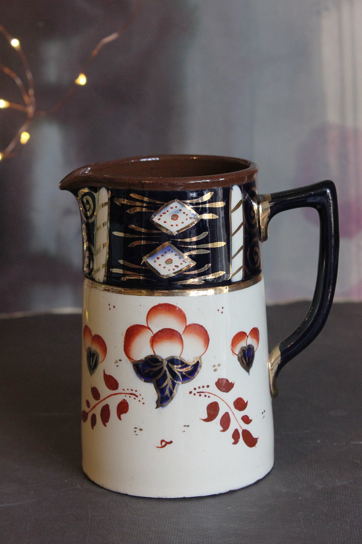 Exquisite Old Hand Painted Water Pitcher (one)