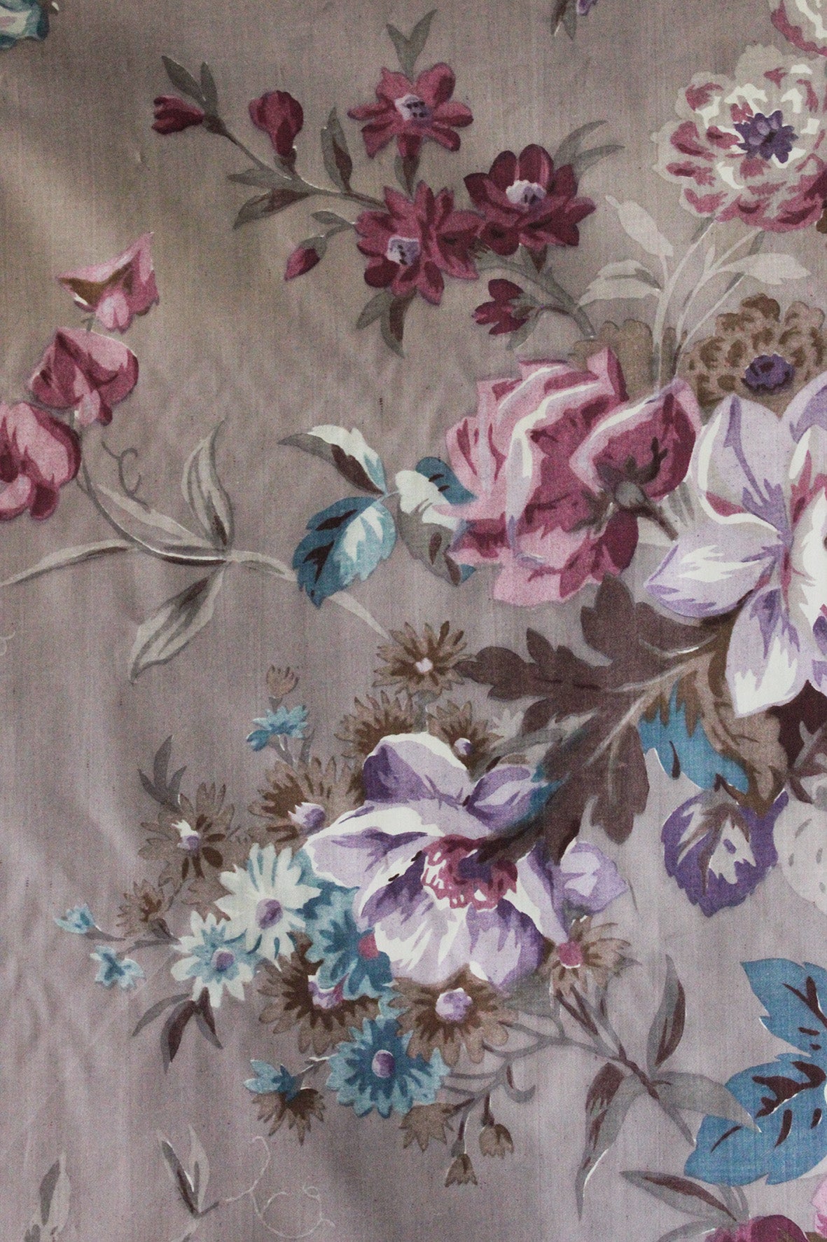 Beautiful Rare Vintage Liberty of London Screen Printed Cotton - Mauve Floral