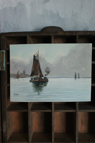 Old Painting - Seascape at Sunset (2)