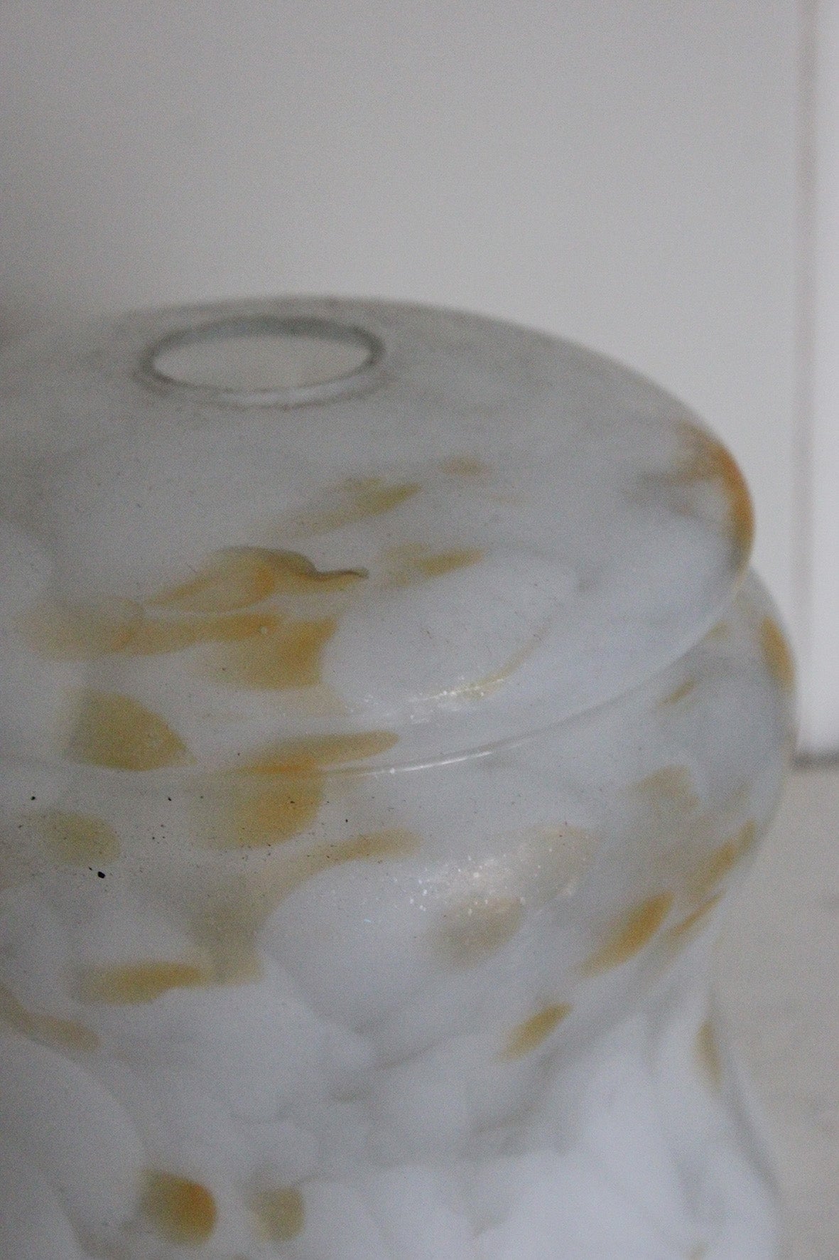 Thirties Glass Marbled lampshade/tea light cover (two).