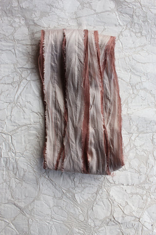 THE RIBBON PATH - Delicate Layered Silk Ribbon - COPPER BIRCH