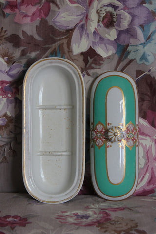 Old Hand Painted Toothbrush/Soap Holder