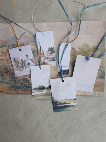 Printed 'Land & Sea' Tags (set of 6)