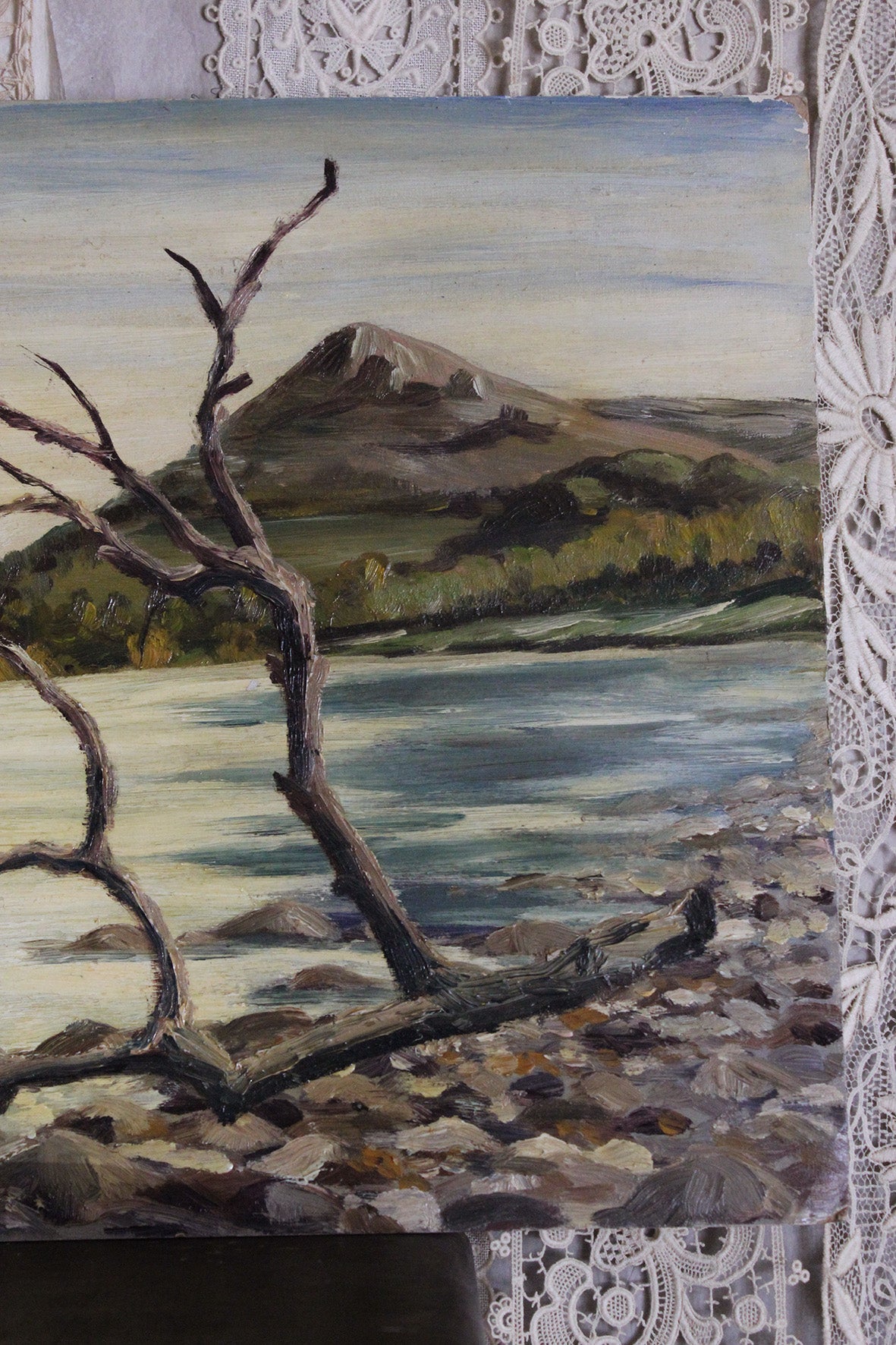 "The Drifted Branch" - Mid Century Oil Painting