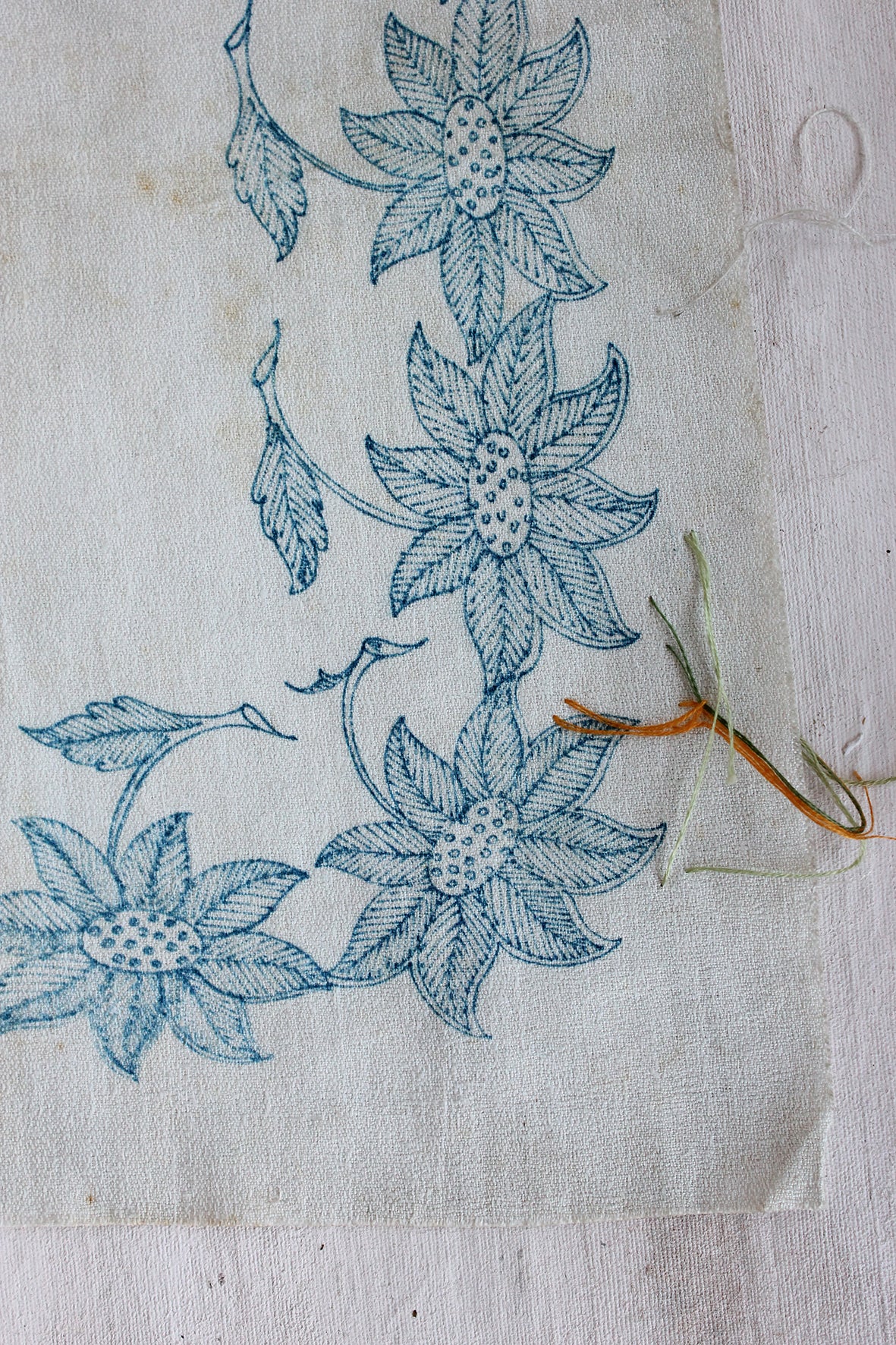 Thirties Partly Embroidered Linen/Silk Panel