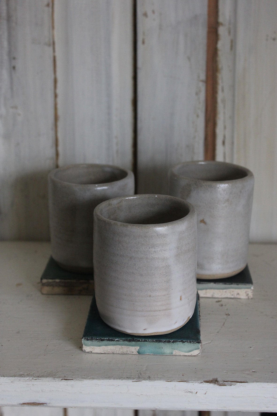 A Trio of Vintage Hand Thrown Cups/Beakers