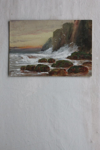 Old Painting - Seascape at Sunset