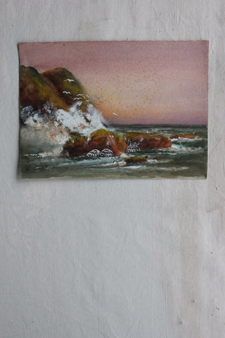 Old Painting - Seascape at Sunset (2)